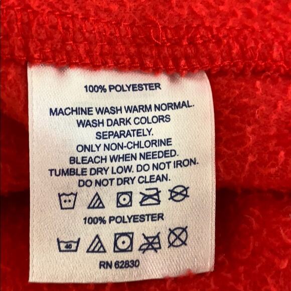 Lands End Red Polartec Fleece Pullover Jacket Kids Size XL 18 - Picture 9 of 9